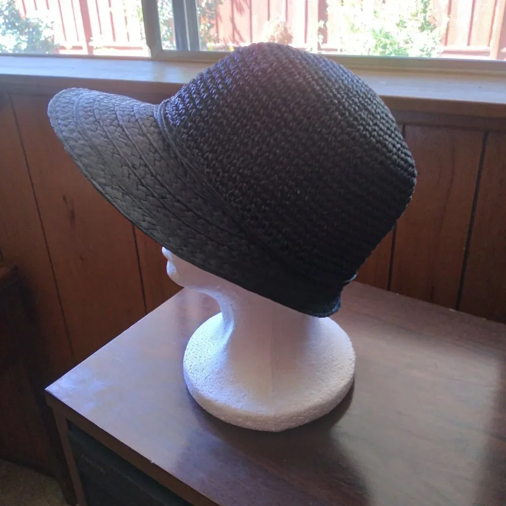 Vintage Black Sun Bonnet | Size OS